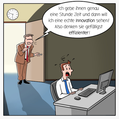 Cartoon: Innovation vs Effizienz (medium) by Cloud Science tagged innovation,effizienz,management,agilität,agil,kommunikation,führen,führung,business,arbeit40,new,work,optimierung,kreativ,kreativität,arbeitsplatz,büro,office,chef,vorgesetzter,digitalisierung,digital,thinking,organisation,hierarchie,wandel,change,transformation,karikatur,innovation,effizienz,management,agilität,agil,kommunikation,führen,führung,business,arbeit40,new,work,optimierung,kreativ,kreativität,arbeitsplatz,büro,office,chef,vorgesetzter,digitalisierung,digital,thinking,organisation,hierarchie,wandel,change,transformation,karikatur