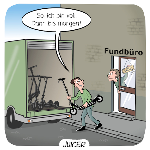 Cartoon: Juicer (medium) by Cloud Science tagged juicer,eroller,escooter,aufladen,einsammeln,shareconomy,sharing,arbeit,beruf,zukunft,fundbuero,verkehr,mobilitaet,mobilty,logistik,berufsbild,unterbezahlt,energie,energiewende,digitalisierung,digital,technik,tech,technologie,scooter,verkehrswende,disruption,it,minijob,job,juicer,eroller,escooter,aufladen,einsammeln,shareconomy,sharing,arbeit,beruf,zukunft,fundbuero,verkehr,mobilitaet,mobilty,logistik,berufsbild,unterbezahlt,energie,energiewende,digitalisierung,digital,technik,tech,technologie,scooter,verkehrswende,disruption,it,minijob,job