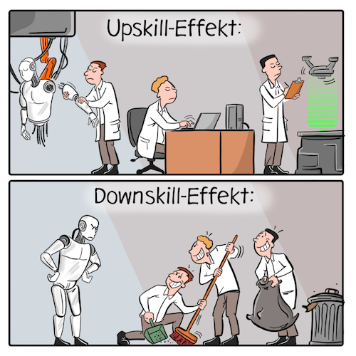 Cartoon: KI und der Arbeitsmarkt (medium) by Cloud Science tagged ki,künstliche,intelligenz,zukunft,arbeit,arbeitsmarkt,arbeitsqualifikation,roboter,robotik,upskill,downskill,effekt,disruption,digitalisierung,digital,technik,technologie,tech,it,arbeitslosigkeit,skills,ki,künstliche,intelligenz,zukunft,arbeit,arbeitsmarkt,arbeitsqualifikation,roboter,robotik,upskill,downskill,effekt,disruption,digitalisierung,digital,technik,technologie,tech,it,arbeitslosigkeit,skills