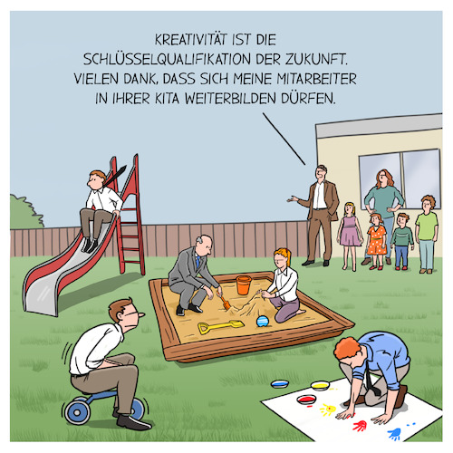 Cartoon: Kreativität (medium) by Cloud Science tagged kreativität,arbeit,management,zukunft,arbeitsmarkt,weiterbildung,qualifikation,business,beruf,digitalisierung,mitarbeiter,fortbildung,spielen,spielerisch,kindergarten,kreativität,arbeit,management,zukunft,arbeitsmarkt,weiterbildung,qualifikation,business,beruf,digitalisierung,mitarbeiter,fortbildung,spielen,spielerisch,kindergarten