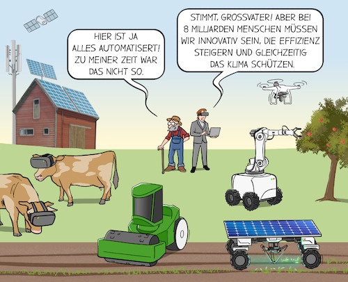 Cartoon: Landwirtschaft (medium) by Cloud Science tagged landiwrtschaft,zukunft,automatisierung,autonom,ki,künstliche,intelligenz,roboter,agrarindustrie,bauernhof,bauer,land,feld,tech,technologie,innovation,landiwrtschaft,zukunft,automatisierung,autonom,ki,künstliche,intelligenz,roboter,agrarindustrie,bauernhof,bauer,land,feld,tech,technologie,innovation