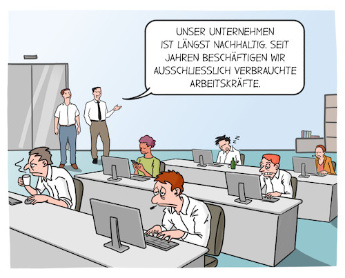 Cartoon: Nachhaltigkeit (medium) by Cloud Science tagged nachhaltigkeit,mitarbeiter,angestellte,büro,arbeit,digitalisierung,zeitarbeit,verbrauch,gebraucht,leistung,office,management,hr,personal,nachhaltigkeit,mitarbeiter,angestellte,büro,arbeit,digitalisierung,zeitarbeit,verbrauch,gebraucht,leistung,office,management,hr,personal