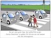 Cartoon: Autonomes Fahren Interaktion (small) by Cloud Science tagged autonomes,fahren,fahrzeug,auto,selbstfahrendes,kommunikation,interaktion,strassenverkehr,mobilitaet,automatisierung,digitalisierung,ampel,fussgaenger,digital,technik,technologie,ki,kuenstliche,intelligenz,sicherheit,verkehr,ai,cartoon,moeller,it,tech,mobil,tesla,google,car,disruption,zukunft,transformation