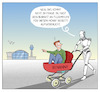 Cartoon: Die KI-Nanny (small) by Cloud Science tagged ki,maschinenherrschaft,zukunft,roboter,algorithmen,technologie,klimaschutz,klima,fliegen,flugmeilen,naturschutz,künstliche,intelligenz,bevormundung,freiheit