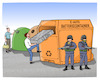 Cartoon: E-Auto Batterien Recycling (small) by Cloud Science tagged akku lithium ionen batterie batterien entsorgung kobalt rohstoffe nickel elektromobilität emobility recycling nachhaltigkeit umwelt müll abfall verkehrswende energie antrieb autoindustrie autohersteller autobatterie