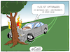 Cartoon: eCall (small) by Cloud Science tagged auto,technik,technologie,elektronik,notruf,verkehr,autoindustrie,automobil,daten,datenschutz,notfall,digital,digitalisierung,sensoren,unfall,verkehrsunfall,baum,gps,motorhaube,cartoon,blabla