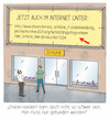 Cartoon: Endlich Online (small) by Cloud Science tagged ecommerce,internethandel,wettbewerb,digitalisierung,digital,online,seo,internet,lockdown,stationärer,handel,einzelhandel,url,corona,coronavirus,pandemie,verkaufen,onlineshop