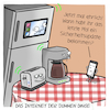 Cartoon: Internet der dummen Dinge (small) by Cloud Science tagged iot,internet,der,dinge,of,things,vernetzung,smart,home,itsicherheit,daten,datenschutz,update,itsecurity,cybersecuirty,datasecurity,it,hacker,cyberangriff,technik,tech,technologie,digital,digitalisierung,kühlschrank,smartphone