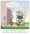 Cartoon: Logistik Trend (small) by Cloud Science tagged logistik automatisierung lager picker lieferung letzte meile kommissionierung roboter regal ware kunde bestellung it business innovation technik digitalisierung zukunft autonom digital