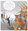 Cartoon: Orchestrierung (small) by Cloud Science tagged orchestrierung it iiot iot robotik roboter automatisierung fabrik industrie fertigung produktion assets maschine ki digitalisierung digital tech technik technologie innovation transformation vernetzung smart factory industrie40 dirigent werkhalle