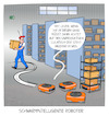 Cartoon: Schwarmintelligenz (small) by Cloud Science tagged logistik lager lagerhalle fertigung produktion arbeit roboter transportroboter industrie automatisierung kollaborativer verbund schwarm schwarmintelligenz digitalisierung technik tech ki künstliche intelligenz flottenverbund it gruppe kommunikation m2m betrieb zukunft