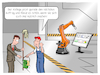 Cartoon: Shopfloor (small) by Cloud Science tagged shopfloor,lean,management,industrie,40,industrie40,fertigung,produktion,roboter,robotik,roboterarm,kuka,it,tech,technik,technologie,digital,digitalisierung,iot,smart,ki,ai,kuenstliche,intelligenz,zukunft,innovation,disruption,digitale,transformation,arbeiter,manager,unternehmen,business,prozess,wirtschaft