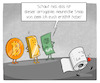 Cartoon: Wertanlage (small) by Cloud Science tagged corona,coronakrise,covid19,pandemie,klopapier,toilettenpapier,gold,bitcoin,wertanlage,zahlungsmittel,sparen,finanzen,anlage,wechselkurs,geld,unze,sparer,knappheit,aktien,money,wirtschaft,rohstoff,mangel,investition