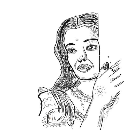 Cartoon: Aishwarlya Roy (medium) by anupama tagged line,art