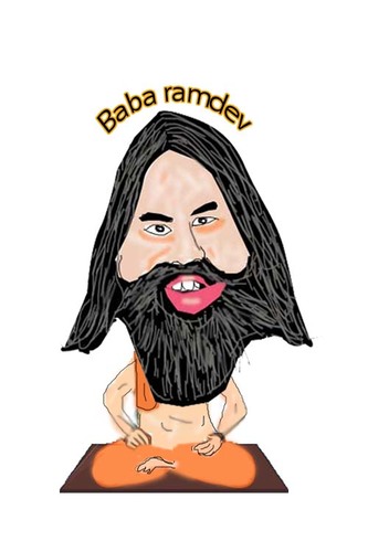 Cartoon: carciature (medium) by anupama tagged ramdev,baba,carciature