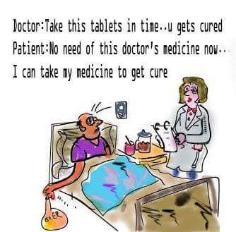 Cartoon: patient and doctor (medium) by anupama tagged beer,patient