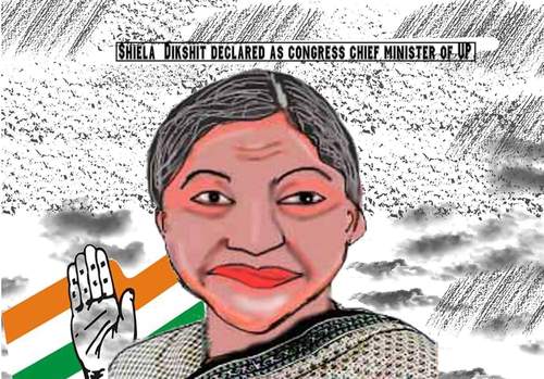 Cartoon: sheila dikshit carciature (medium) by anupama tagged sheila,dikshit,carciature