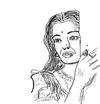 Cartoon: Aishwarlya Roy (small) by anupama tagged line,art