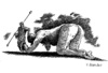 Cartoon: idol of power (small) by Vladimir Nen tagged pressure,idol,power,democracy,humiliation