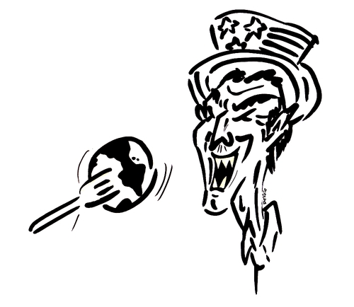 Cartoon: capitalism (medium) by DeVaTe tagged capitalism,usa,war