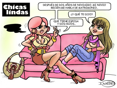 Cartoon: chicas lindas (medium) by DeVaTe tagged humor,pretty,girls,chicas,lindas,sexy