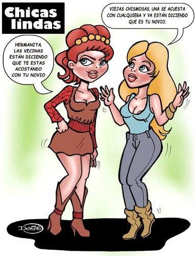 Cartoon: chicas lindas (medium) by DeVaTe tagged humor,pretty,girls,chicas,lindas,sexy