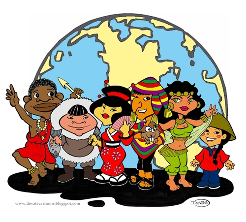Cartoon: nacionalities (medium) by DeVaTe tagged ilustration,country,paises,pais,nacionalidade,nacionalities,peru,peruvian,people,world,mundo,gente