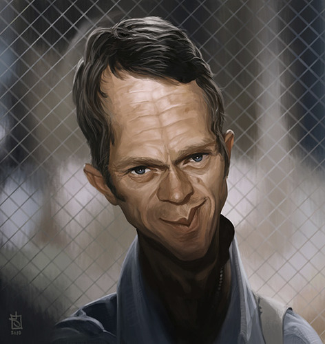 Cartoon: Steve McQueen (medium) by sting-one tagged steve,mcqueen,bullitt