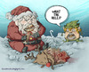 Cartoon: When Santa is hungry... (small) by ketsuotategami tagged santa,christmas,claus,deer,reindeer,rudolph,elve,elf,snow,north,pole