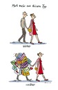 Cartoon: Typberatung (small) by Bettina Bexte tagged typberatung,mann,frau,beziehung,mode,einkaufen,shopping,geld,einkaufstaschen