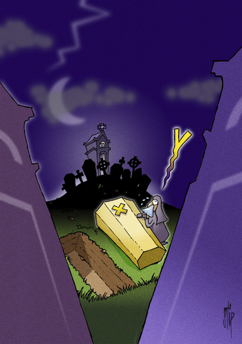 Cartoon: XY Death (medium) by stip tagged cemetery,graveyard,death,why,unknown,creepy,spooky,cemetery,graveyard,death,why,unknown,creepy,spooky