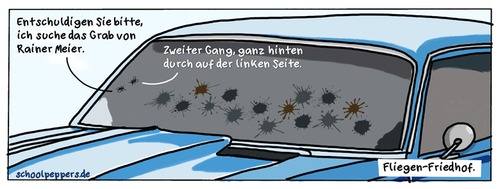 Cartoon: Schoolpeppers 137 (medium) by Schoolpeppers tagged windschutzscheibe,fliegen,insekten,auto