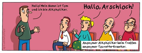 Cartoon: Schoolpeppers 138 (medium) by Schoolpeppers tagged alkohol,tourette,krankheit