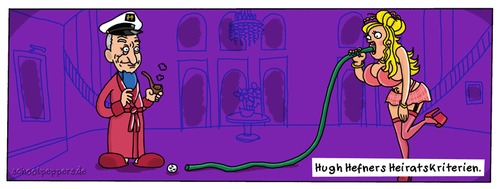 Cartoon: Schoolpeppers 152 (medium) by Schoolpeppers tagged gartenschlauch,golfball,bunny,playmate,playboy,hefner,hugh