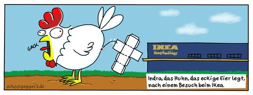 Cartoon: Schoolpeppers 189 (medium) by Schoolpeppers tagged huhn,ikea