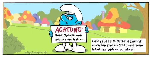 Cartoon: Schoolpeppers 203 (medium) by Schoolpeppers tagged schlumpf,eu,gesetz