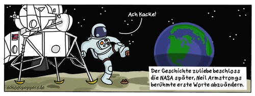 Cartoon: Schoolpeppers 223 (medium) by Schoolpeppers tagged neil,armstrong,weltraum,mond,nasa,raumfahrt