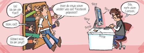 Cartoon: The Dark Side of Social Media (medium) by Schoolpeppers tagged application,mobile,media,social