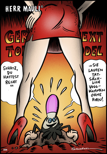 Cartoon: Herr Mauli Top Model (medium) by Schweinevogel tagged gehirn,topmodel,mauli,herr,kultur,kunst,cartoon,schwarwel