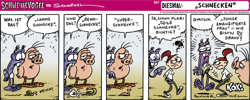 Cartoon: Schweinevogel-Strip Schnecken (medium) by Schweinevogel tagged iron,doof,schweinevogel,sid,schwarwel,comic,cartoon,strip,schnecken