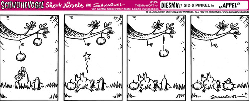 Cartoon: Schweinevogel Apfel (medium) by Schweinevogel tagged funny,cartoon,schwarwel,sid,pinkel