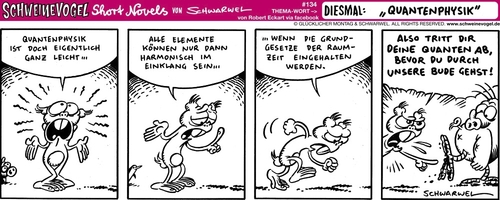 Cartoon: Schweinevogel Quantenphysik (medium) by Schweinevogel tagged schweinevogel,schwarwel,iron,doof,cartoon,funny,sid,physik,raum,zeit,grundgesetze,quantenphysik