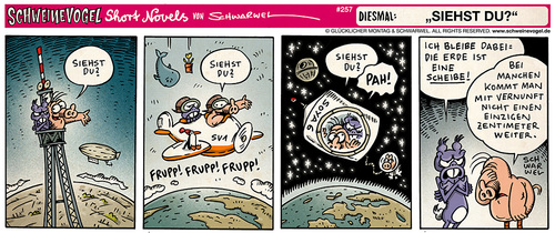 Cartoon: Schweinevogel Siehst du? (medium) by Schweinevogel tagged zeppelin,schweinevogel,doof,iron,raumfahrt,raumsonde,scheibe,vernunft,erde,weltall,flugzeug,comicstrip,comic,funny,novel,short,schwarwel