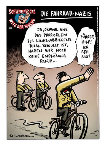 Cartoon: Schweinevogel Witz der Woche 053 (medium) by Schweinevogel tagged schweinevogel,lustig,witzig,witz,schwarwel,cartoon,fahrrad,rechts,nazis,verkehr,regeln,verkehrsregeln,sicherheit