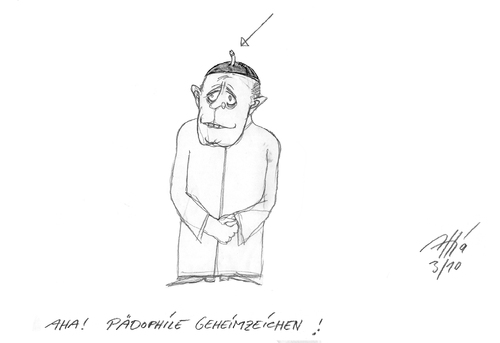 Cartoon: geheim (medium) by sasch tagged tabu,katholisch,zeichen,erziehung