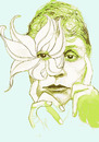 Cartoon: georgia o keefe (small) by sasch tagged stieglitz,wüste,blume,frau,kunst,malerei