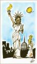 Cartoon: estatua de la libertad (small) by DANIEL EDUARDO VARELA tagged negro