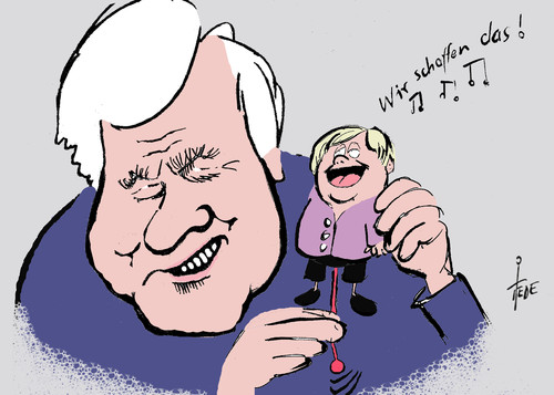 Cartoon: .............. (medium) by tiede tagged horst,seehofer,angela,merkel,flüchtlinge,spieluhr,tiede,cartoon,karikatur,horst,seehofer,angela,merkel,flüchtlinge,spieluhr,tiede,cartoon,karikatur