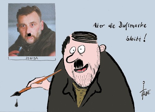 Cartoon: Abgang Bachmann (medium) by tiede tagged lutz,bachmann,pegida,lutz,bachmann,pegida