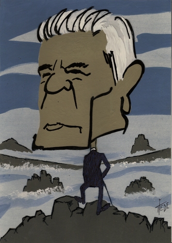 Cartoon: Gauck - Blick in die Zukunft (medium) by tiede tagged tiedemann,tiede,friedrich,david,caspar,bundespräsident,joachim,gauck,wahl,bundespräsident,joachim gauck,bellevue,joachim,gauck